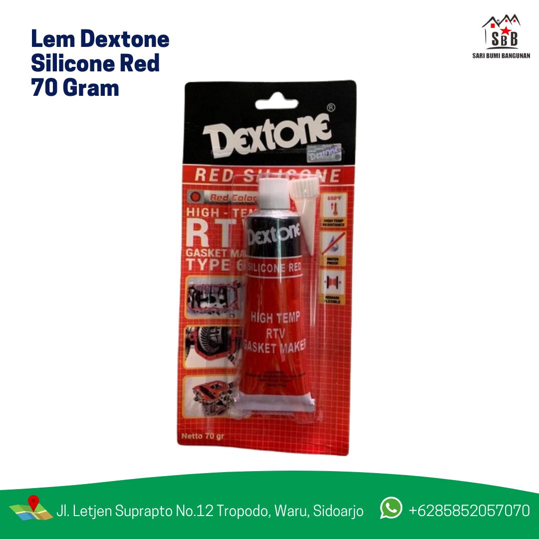Lem Dextone Silicone Red 70 Gram